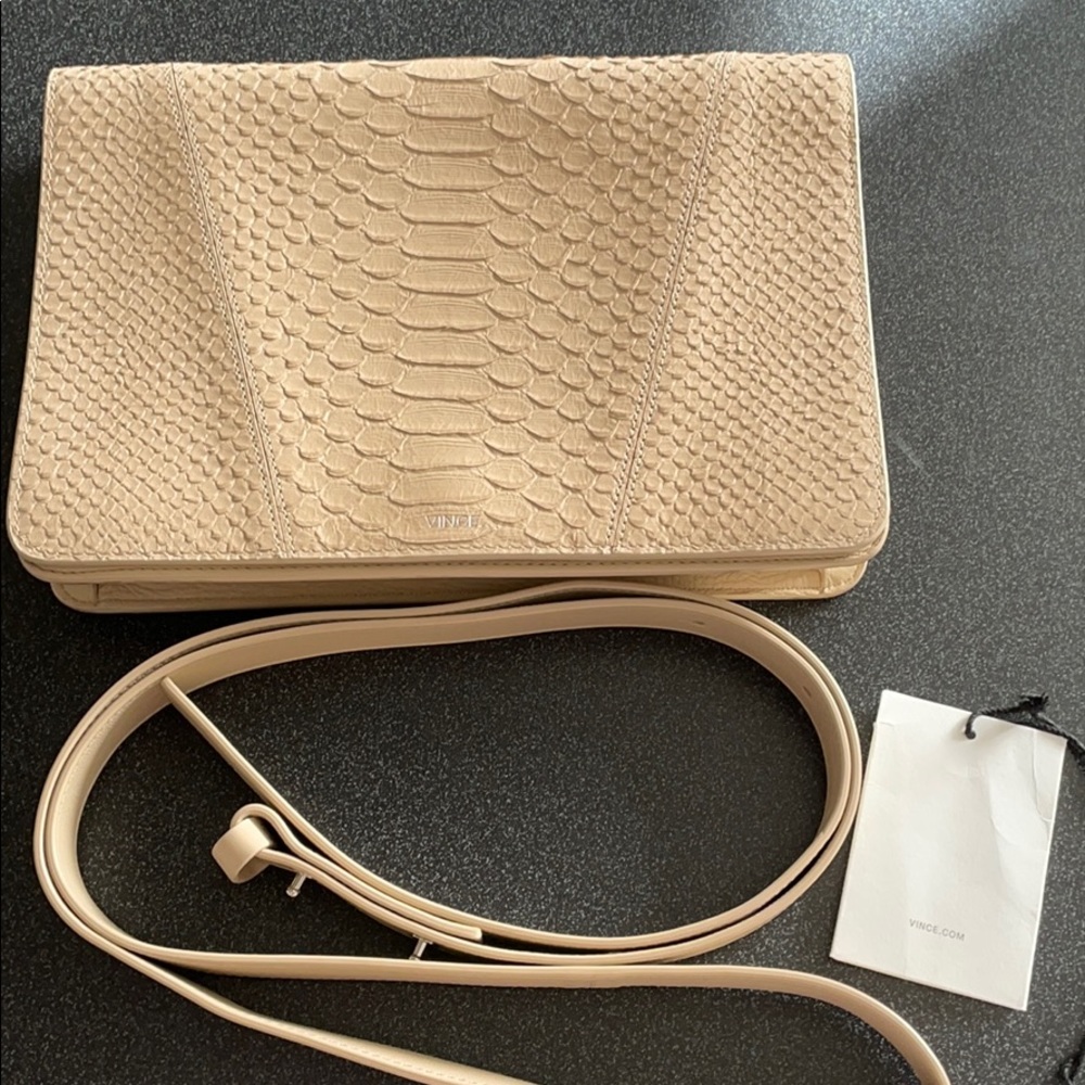 Vince Mod V Python-Embossed Crossbody Bag - image 5